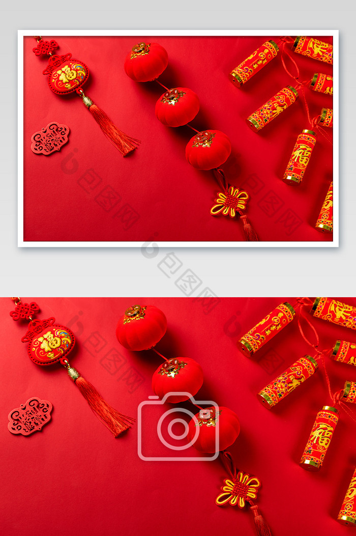 红色中国年红灯笼中国结图片图片
