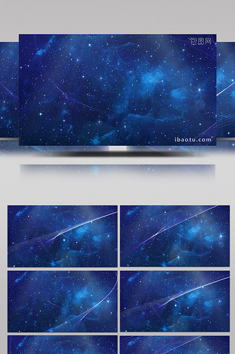 蓝色星空粒子线条循环背景视频图片