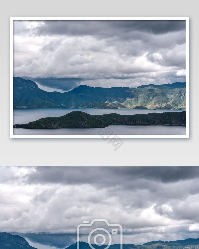 云南旅游泸沽湖俯拍大气全景摄影图片