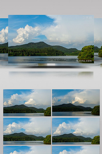 延时大景生态公园云层湖水图片
