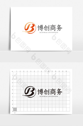 大气时尚B字母商务通用logoVI模板图片