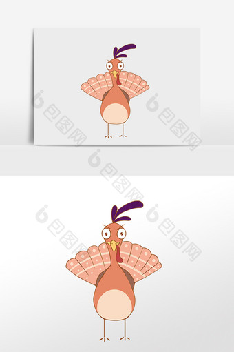 手绘感恩节来了感恩节火鸡插画图片