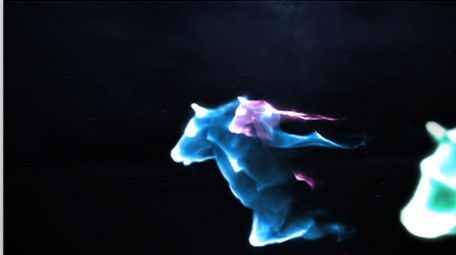 奇幻粒子流体奔马logo片头特效AE模板