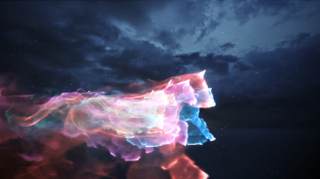 奇幻粒子流体奔马logo片头特效AE模板