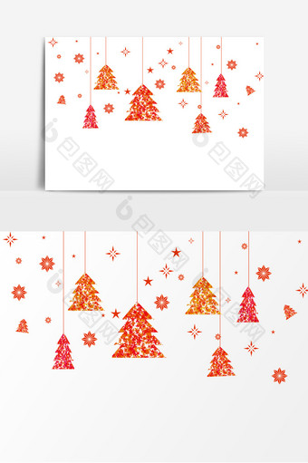 圣诞树卡通装饰挂饰元素图片