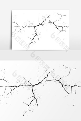 万圣节墙面裂缝开裂元素图片