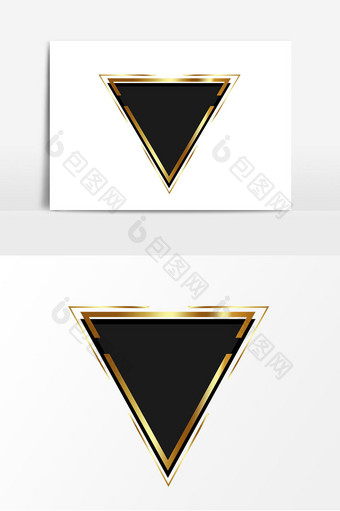 三角形黑金装饰电商边框元素图片