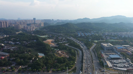 航拍长沙北二环道路交通车流