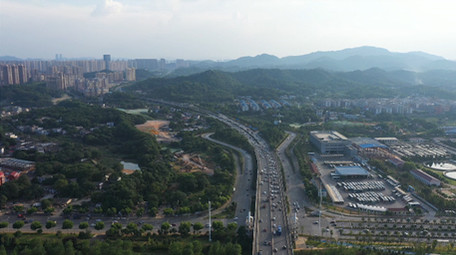 航拍长沙北二环道路交通车流