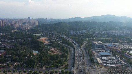 航拍长沙北二环道路交通车流