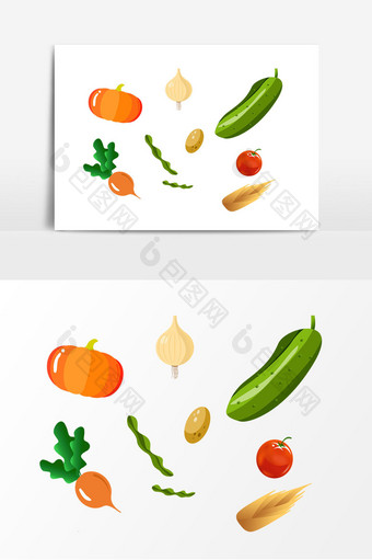 手绘圣诞节食物蔬果元素图片