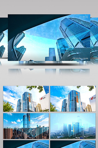 震撼科技城市光线三维LOGO合成AE模板图片