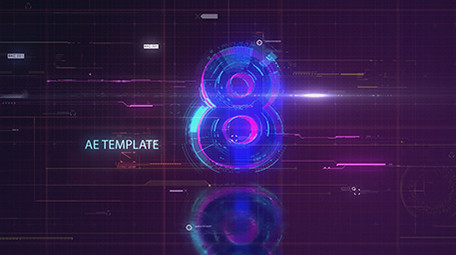 三维科技感倒计时倒数片头AE模板