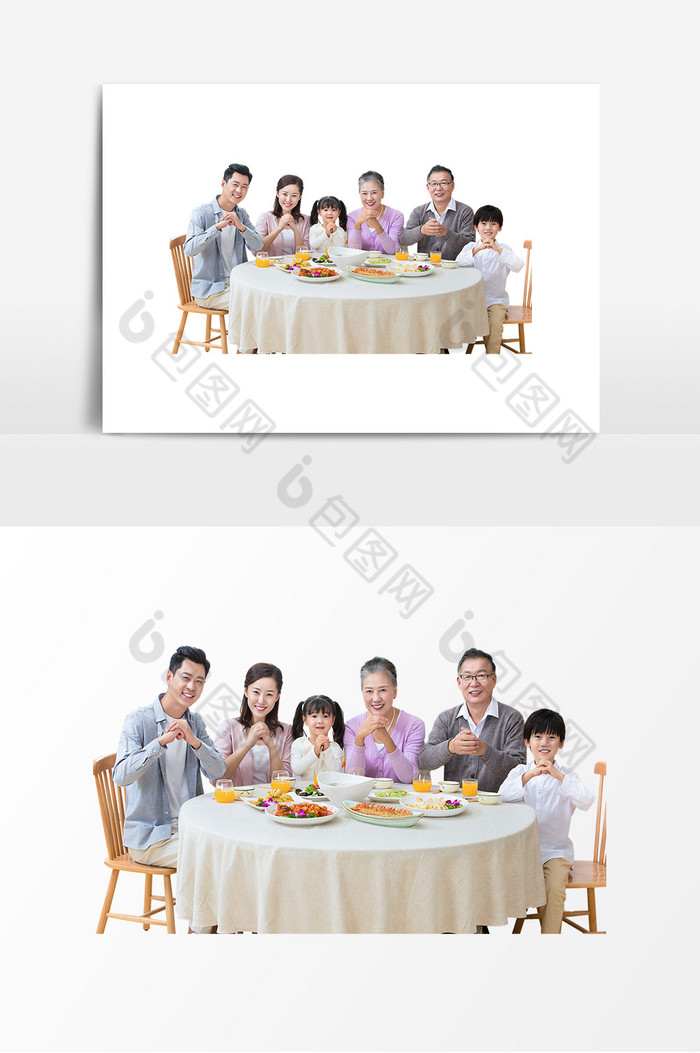 春节新年一家人年夜饭拜年祝福问候图片图片