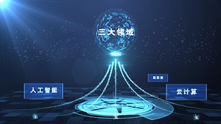 科技蓝色5g科技云计算分类粒子光线模板