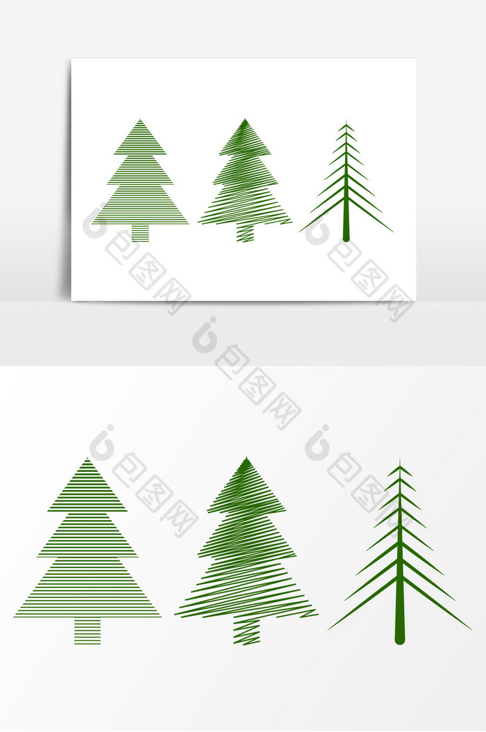 线条圣诞松树图片图片
