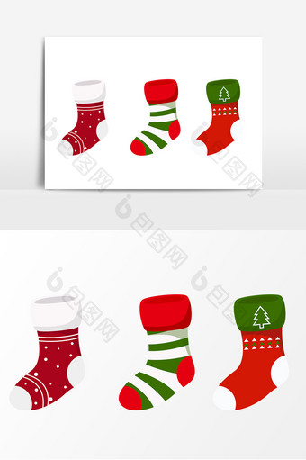 矢量圣诞袜子元素图片