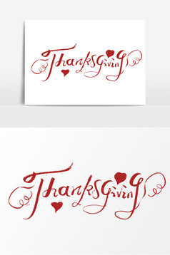 thanksgiving感恩节艺术字元素感恩节英文字体