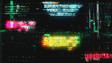 赛博朋克感科技感字幕条展示AE模板