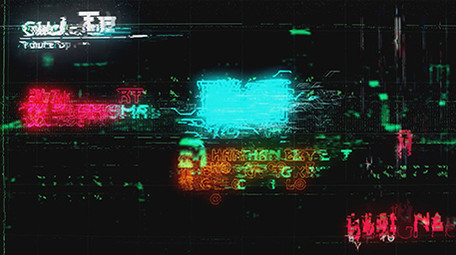 赛博朋克感科技感字幕条展示AE模板