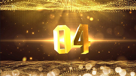 金色震撼三维倒计时年会开场片头AE模板