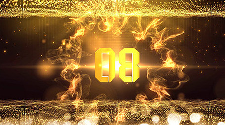 金色震撼三维倒计时年会开场片头AE模板