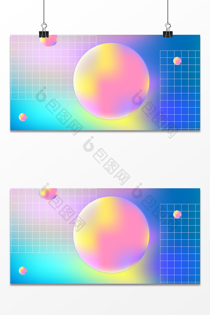 彩色球体蒸汽波图片图片
