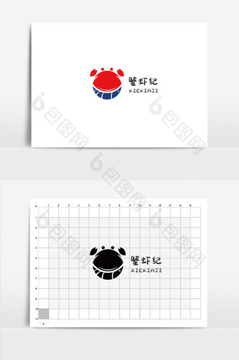 特色蟹虾料理VI标志logo设计图片