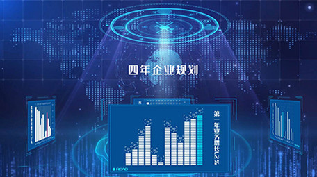 简约科技粒子光束产品数据图表展示AE模板
