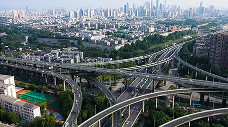 南京城市航拍大景高楼林立绿树成荫