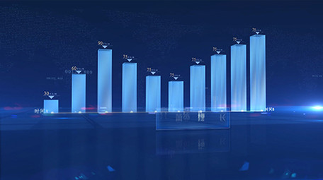 科技数据图表3D直方图展示AE模板