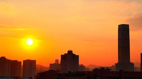 4K实拍城市晨光日出