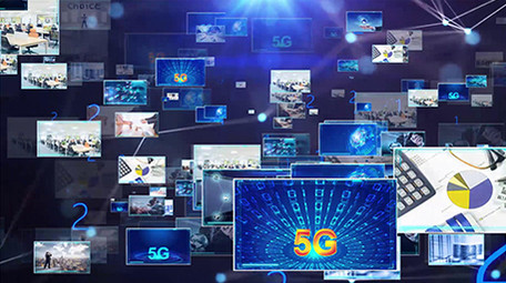 震撼蓝色图片墙汇企业科技宣传片头AE模板