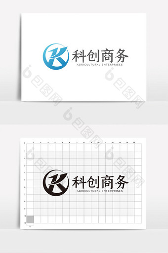 大气简约K字母商务通用logoVI模板图片