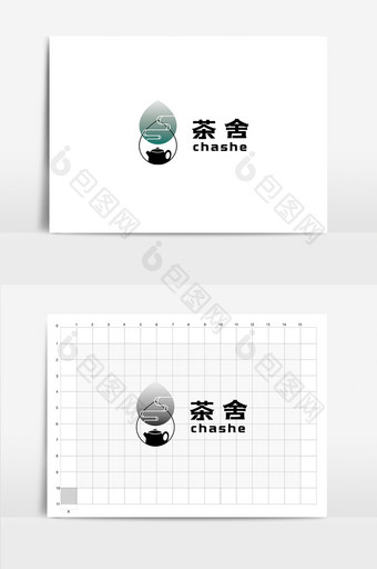 创意中国风茶舍VI标志logo设计图片
