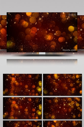 金色雪花粒子喷发四射圣诞祝福背景视频素材图片