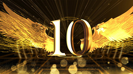 金色翅膀展翅年会晚会倒计时AE模板大屏