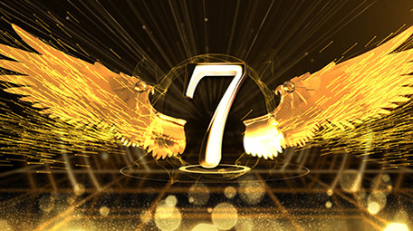 金色翅膀展翅年会晚会倒计时AE模板大屏