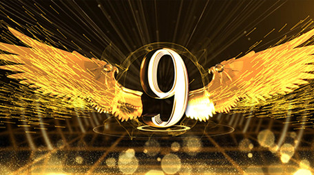 金色翅膀展翅年会晚会倒计时AE模板大屏