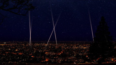 夜空射灯云层开场片头LOGO动画AE模板