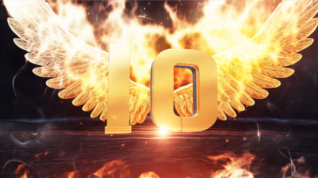 E3D震撼金字火焰翅膀10秒倒计时模板