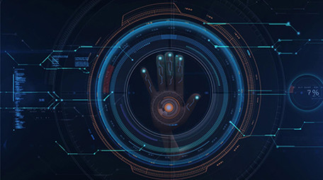 HUD手掌触摸指纹解锁科技片头pr模板