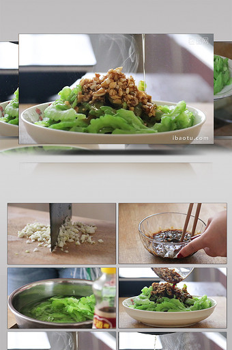 VLOG素材美食家常菜苦瓜制作实拍视频图片