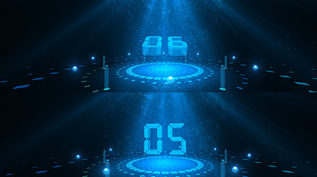 震撼蓝色科技启动仪式倒计时AE模板