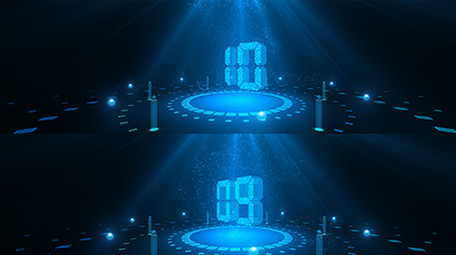 震撼蓝色科技启动仪式倒计时AE模板