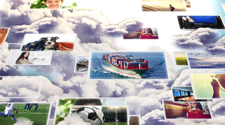 E3D震撼云层商务图文汇聚展示AE模板