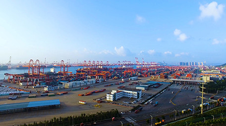 大气震撼海边港口航拍素材