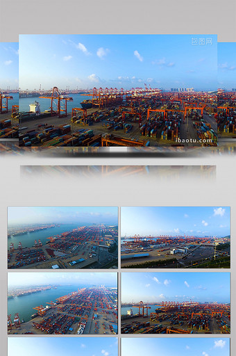 大气震撼海边港口航拍素材图片