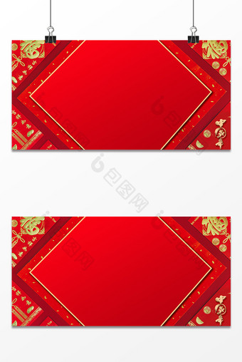 红色中国年红包除夕新年背景图片