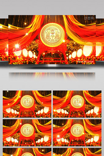 2020鼠年中国鼓喜庆舞台背景图片